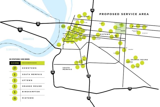 Explore bike share proposed service area