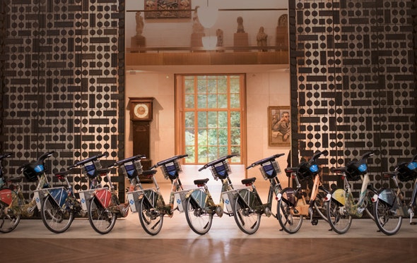 Suite of Barnes-wrapped Indego bikes