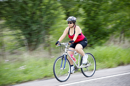 woman bicycling