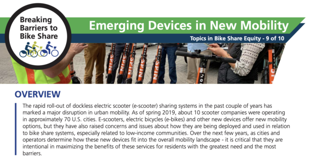 A screenshot of PSU's Emerging Devices in New Mobility 2-pager